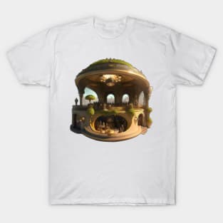 Parnassus Futuristic Fantasy Art Nouveau Cafe Restaurant T-Shirt